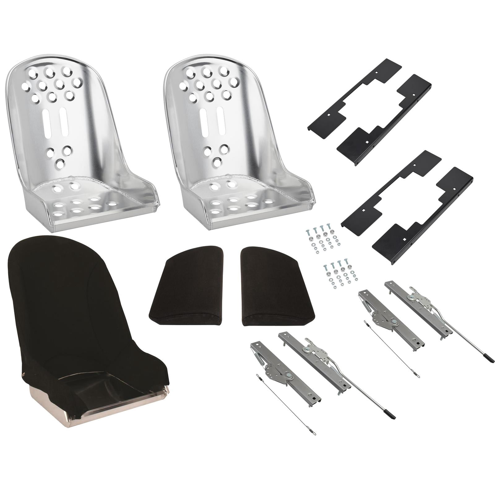 Stying Rod Speedway Motors Lightened Aluminum Bomber Seat Kit, Low Back Bucket ...