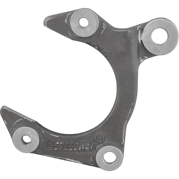 Speedway Motors Metric Spindle Brake Bracket, Right - Forged, Heat-Treated Steel, 1979-Up GM Vehicles, 3-Piece Construction, IMCA/USMTS/USRA/UMP/Wissota Approved