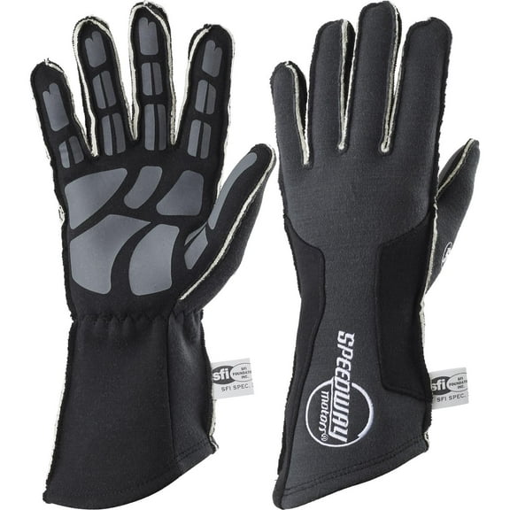 Speedway Motors Outseam Racing Gloves, SFI-5, Black, X-Large