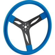 Speedway Motors Performance 15 Inch 3-Spoke Steel Steering Wheel, 2.75" Dish, Cushioned Grip, 3-Bolt Fit, Powder-Coated Blue, No Horn Button Included, Sold Individually