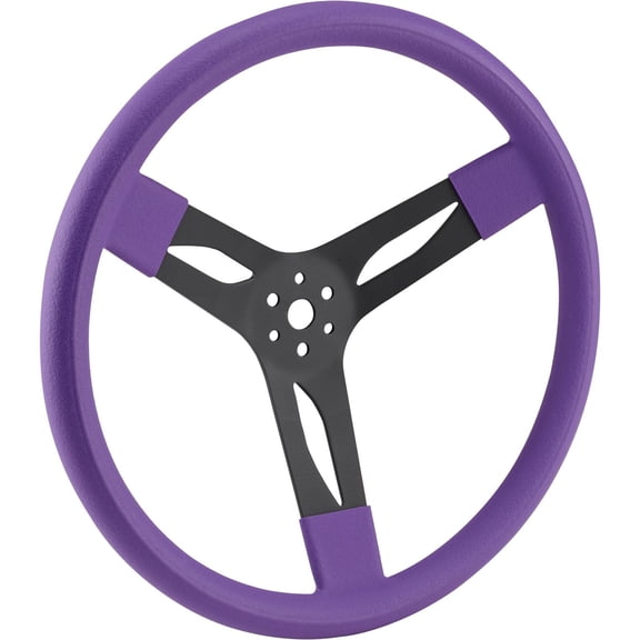 Speedway Motors Purple 3 Spoke Cushion Grip Steering Wheel 15 Inch Diameter with 2.75 Inch Dish Steel Frame Fits 3 Bolt Quick Release Hubs Universal Fit