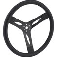 thumbnail image 1 of Speedway Motors Performance 15 Inch Black 3-Spoke Steel Steering Wheel, 2.75" Dish, Cushioned Grip, 3-Bolt Fit, Powder-Coated in 4 Colors, No Horn Button Included, Sold Individually, 1 of 7