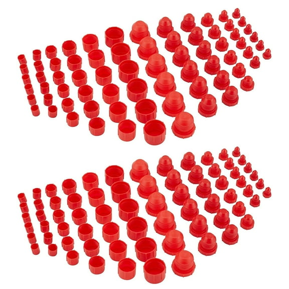 Speedway Motors Plastic AN Fitting Cap and Plug Kit, 144-Piece Set, Premium Red Plastic Seals Hoses and Blocks Out Dirt, Kit Contains Multiple AN Fitting Cap Sizes