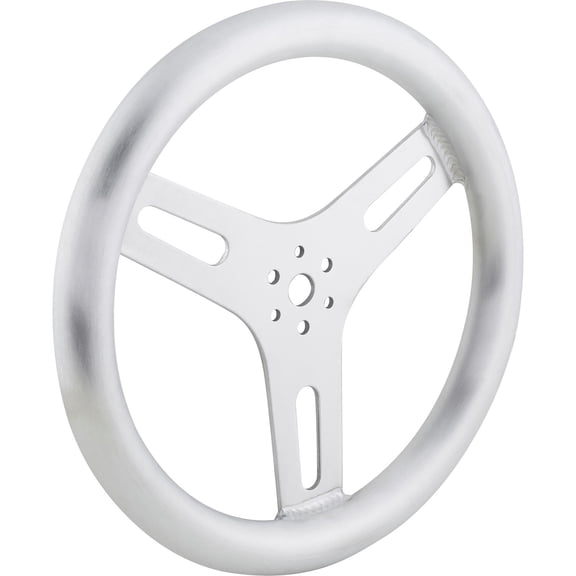 Speedway Motors Pro-Grip 13 Inch Aluminum Steering Wheel, 3-Spoke Racing Design with 1-1/4 Inch Thick Grip, Finger Nubs, Dual 1/4 and 5/16 Bolt Patterns