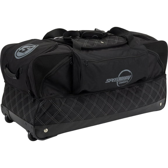 Speedway Motors Pro Roller Racing Gear Travel Bag: Large Multi-Compartment for Helmets, Suits, Shoes, 35x15x15 inches, Retractable Handle, Vented Compartments, Durable Nylon, Heavy-Duty Wheels