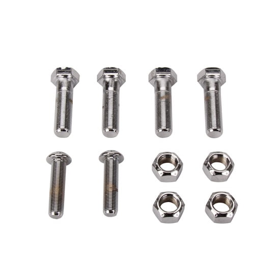 Speedway Motors Rod End Bolt Kit with Plain Finish, Includes High-Strength SAE Grade 8 Bolts, Button Socket Cap Screws and L9 Stover Lock Nuts for Secure Suspension and Linkage
