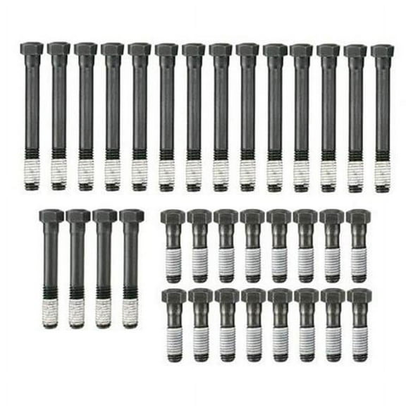 Speedway Motors SBC Small Block Chevy V8 Cylinder Head Bolt Set, OEM-quality Grade 8, 120,000 PSI Proof Load, 150,000 PSI Tensile Strength, Sealant Coated Threads, For Cast Iron Heads, 34-piece Set