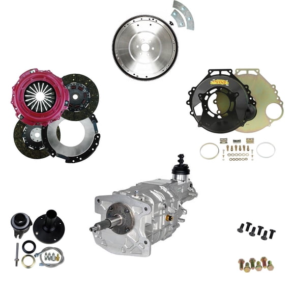 Speedway Motors SBF TKX 5-Speed Transmission and Clutch Conversion Kit 50 Balance Includes Tremec TKX, Ram Dual Disc Clutch, Steel Bellhousing, ARP Hardware