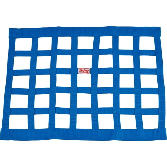 Speedway Motors Safety Racing 18 x 24 Blue Ribbon Style Window Net Nylon Polyester with 1 Inch Webbing Universal Fit for Stock Car and Modified Most Window Openings
