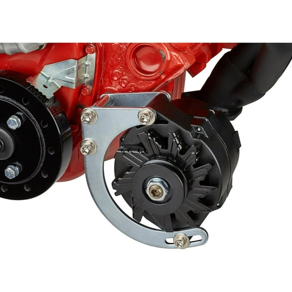 Speedway Motors Small Block Chevy Low Mount Alternator Bracket - Steel - Mounts Delco Alternators Below Frost Plug - Fits Chevy Small Block V8 - Hardware Included
