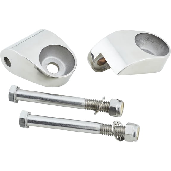 Speedway Motors Stainless Steel Headlight Mount with Hardware for Flat Plate Shock Mounts, Polished Finish, Universal Fit, 1/2 Inch Thick Mounting Area
