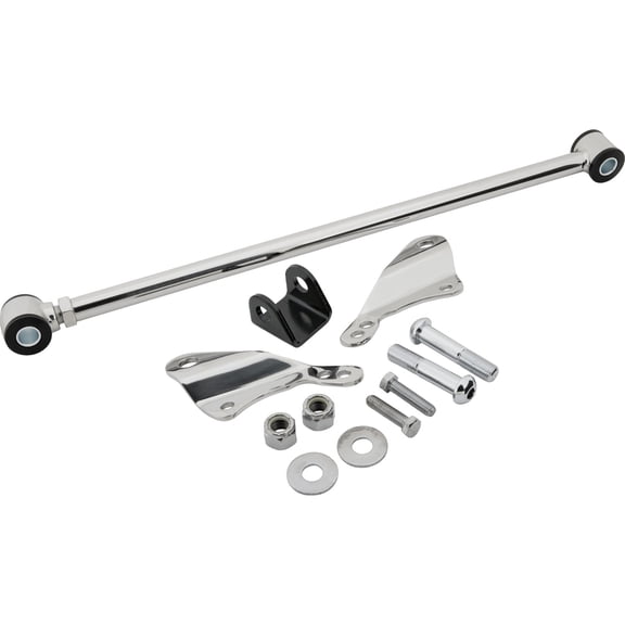 Speedway Motors Steel Rear Panhard Bar for Ford 8 and 9 Inch Axle, 20" Adjustable Range, Bolt-On Bracket with Urethane-Bushed Adjuster and Frame Support