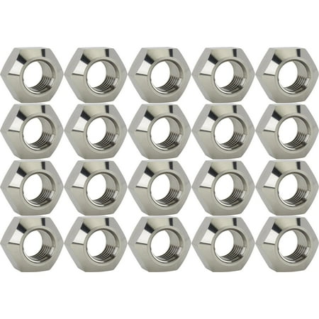 Speedway Motors Titanium Wheel Lug Nuts, 5/8 Inch Coarse Thread, Natural Color with a 45 Degree Taper Creates Tighter Clamp, 1 Inch Hex, Pack of 20 Lug Nuts
