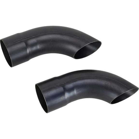 Speedway Motors Turn-Down/Kickout Tail Pipe Tips - 3 x 7 Inch, Steel Construction, 3" Inlet Diameter, 9.75" Overall Length, Professionally Cut and Mandrel Bent, Sold in Pairs