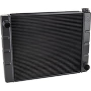 Speedway Motors Universal Aluminum Radiator, 22 Inch, Black, High-Performance Cooling with Dual 1  Rows, Single Pass Style, CNC Billet Filler Neck, Compatible with Chevy SBC/BBC
