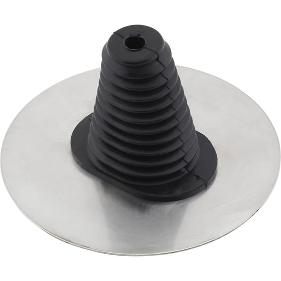 Speedway Motors Universal Black Shifter Boot with Stainless Trim Ring and Mounting Hardware, Durable Tunnel Seal for Custom Interiors, Hot Rods, and Manual Shift Conversions