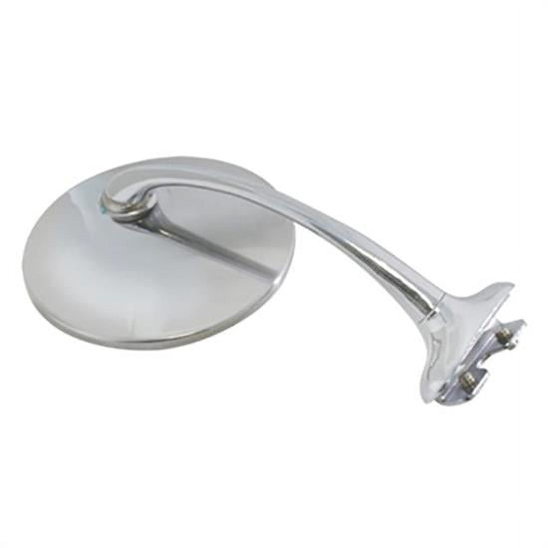3" Curved Arm Clamp-On Rearview Mirror – Classic Convex Peep Mirror For Hotrods
