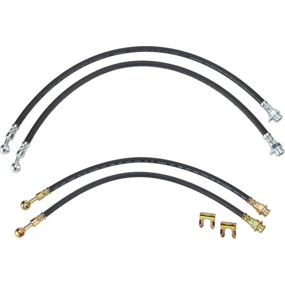 Rubber Brake Hose, Universal, 24 In, 10mm Banjo, GM Metric Caliper, Black