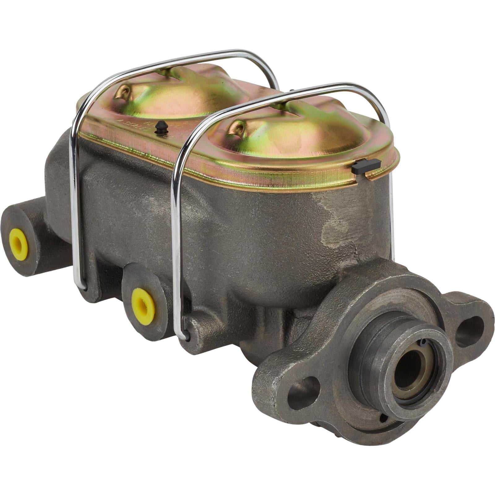 Speedway Motors Universal High-Tech Corvette-Style Master Cylinder, 1 Inch Bore, Compatible with Power or Manual Brake Systems, Compact Build and Includes Plugs for Unused Ports