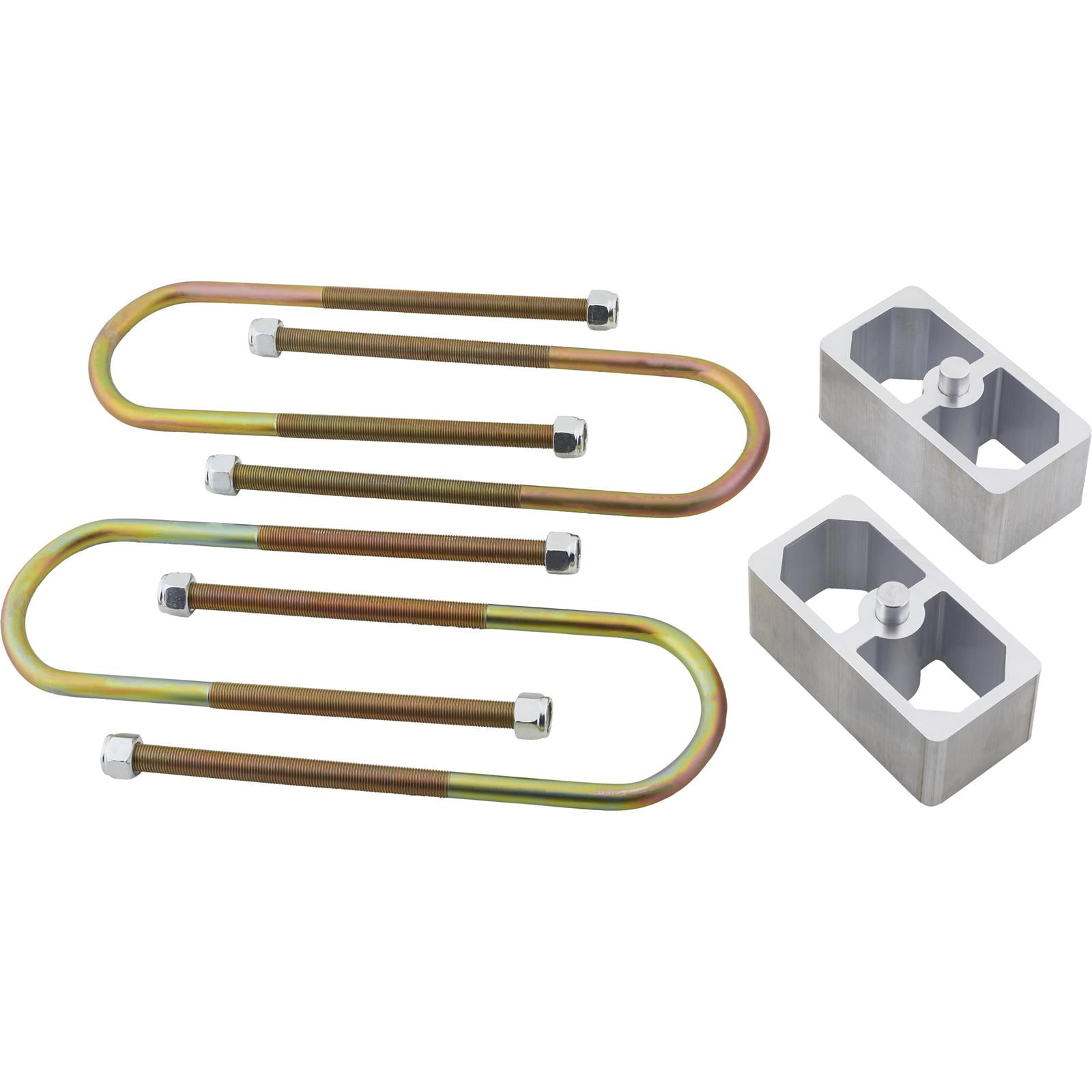 Speedway Motors Universal Leaf Spring Lowering Block Kit, 2 Inch, 21/2" Wide, 5" Long, Zinc