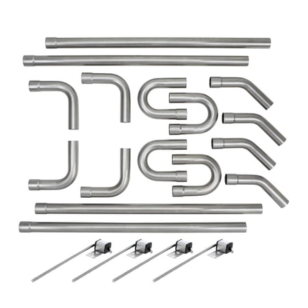 Speedway Motors Universal Mild Steel Mandrel Bend Kit, 2-1/2 Inch Pipe Bends, Includes Hangers and Complete Tubing Bend Kit to Design Your Own System