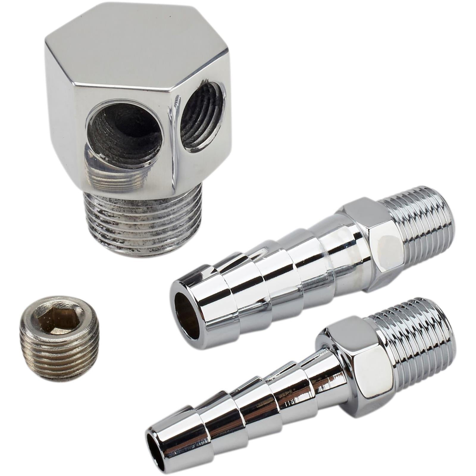 Speedway Motors Vacuum and Brake Booster Port With Hose Fittings and ...