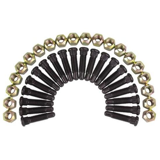 Speedway Motors Wheel Stud and Lug Nut Combo 5/8 Coarse Thread Kit Includes 20 Wheel Studs and 20 Double Taper Lug Nuts with .900 Knurl Length and 2-3/4 Overall Length