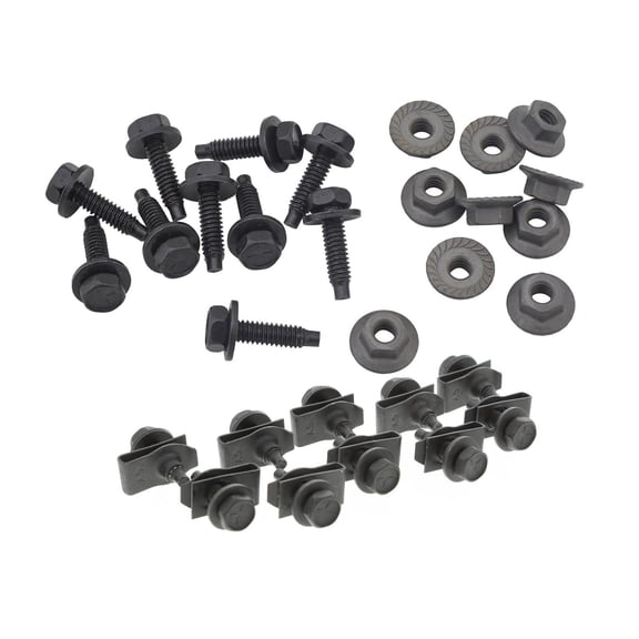 Speedway Motors Race Car Body Bolt Kit with Clips and Flange Nuts, 1/4-20 Quick Release Panel Fasteners, 7/16 Hex Head Bolts for Racing Body Panels