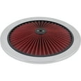 thumbnail image 1 of Speedway Super Flow 14 Inch Air Filter Top, Chrome, 1.5" Tall Center, 30% Increased Airflow, Washable Cotton Gauze Filter, Replacement for Solid Air Cleaner Lid, Requires Filter Cleaner & Oil, 1 of 4