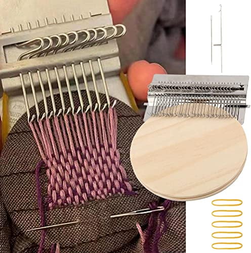 Speedweave Darning Loom - 14 Hook Wooden Weaving Frame For Mending Jeans, Socks, And Clothes, DIY Repair Tool