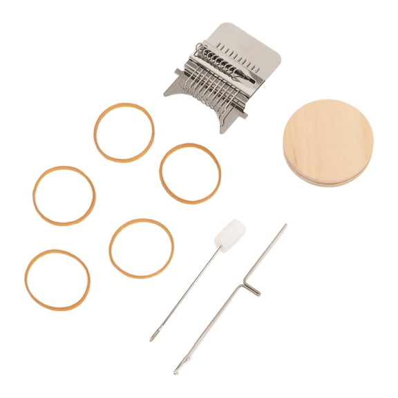 Speedweve Type Darning Mini Loom with 10 Hooks, Portable Small Wooden Weaving Machine DIY Textile Tool for Mending Jeans Socks Clothes (15x9x3 cm / 5.9x3.5x1.2 Inches)