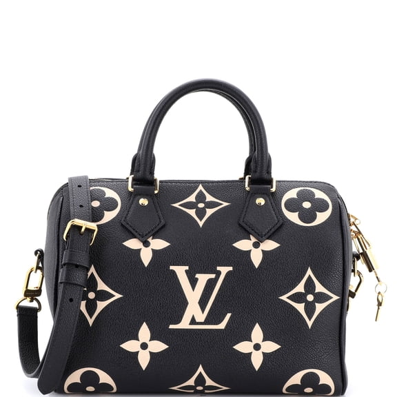 Speedy Bandouliere Bag Bicolor Monogram Empreinte Giant 25 By Rebag