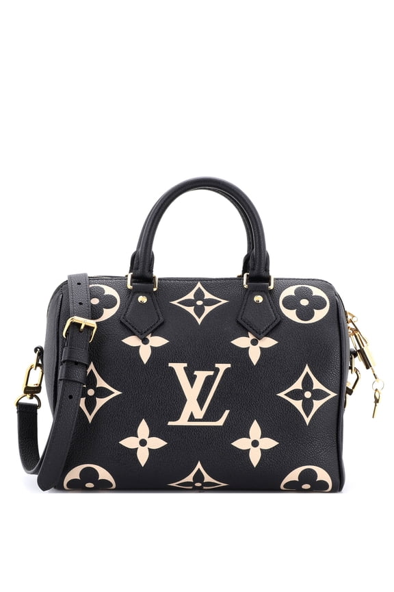 Speedy Bandouliere Bag Bicolor Monogram Empreinte Giant 25 By Rebag
