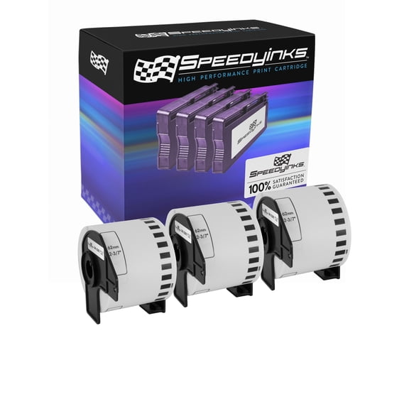 Speedy Compatible Paper Label Tape Replacement for DK-2205 | 2.4 in x 100 ft (White, 3-Pack)