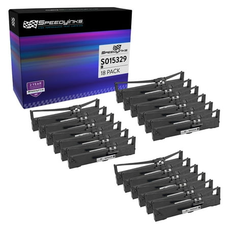 Speedy Compatible Printer Ribbon Cartridge Replacement for Epson S015329 (Black, 18-Pack)