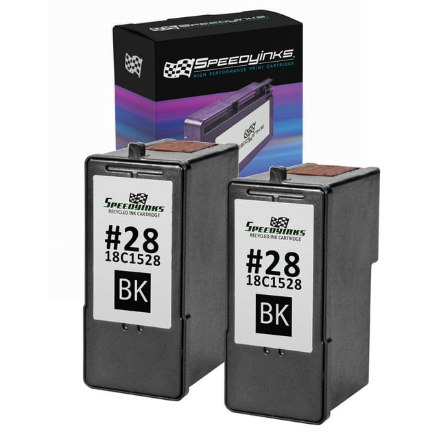 Speedy Inks - 2PK Lexmark Remanufactured 18C1528 #28 Black Ink Cartridge For use in X2500, X2530, X2550, X5070, X5075, X5320, X5340, X5410, X5495, Z1300, Z1310, Z1320, & Z845