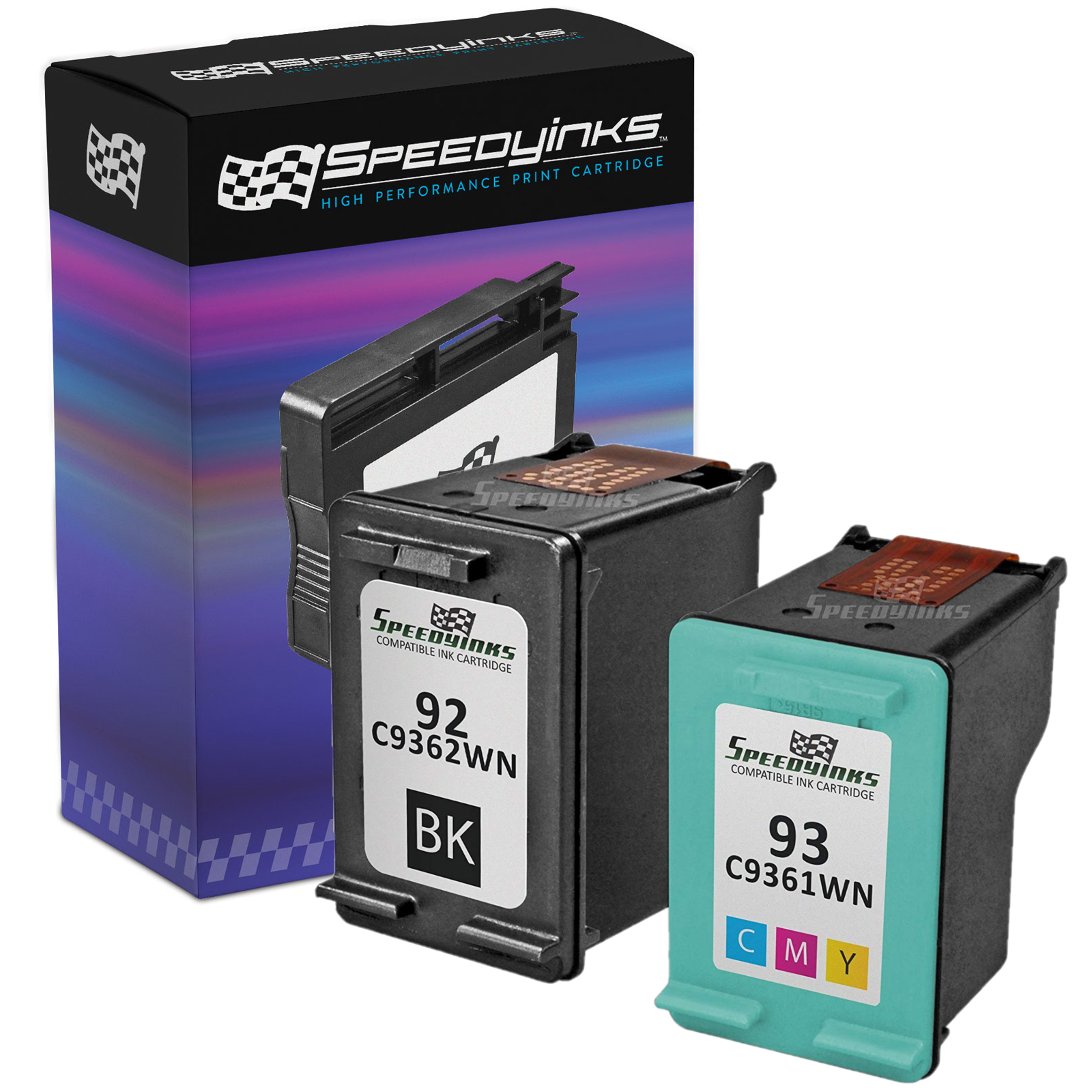 Speedy Inks - 2PK Remanufactured replacement for HP 92 C9362WN & HP 93 C9361WN Ink Cartridge Set: 1 Black & 1 Color - image 1 of 4
