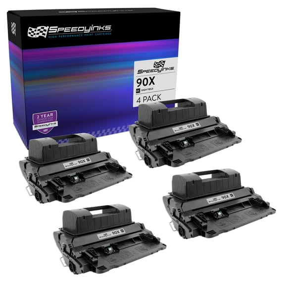 Speedy Inks - 4PK Compatible Replacement for HP 90X CE390X HY Black Laser Toner Cartridge for use in HP LaserJet Enterp