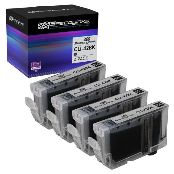 Speedy Inks Compatible Ink Cartridge Replacement for Canon 6384B002 CLI-42BK / CLI-42 (Black, 4-Pack)