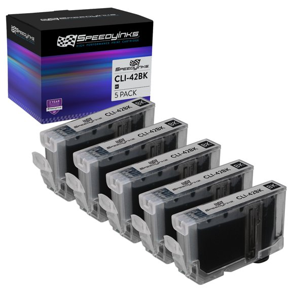 Speedy Inks Compatible Ink Cartridge Replacement for Canon CLI-42BK 6384B002 (Black, 5-Pack)