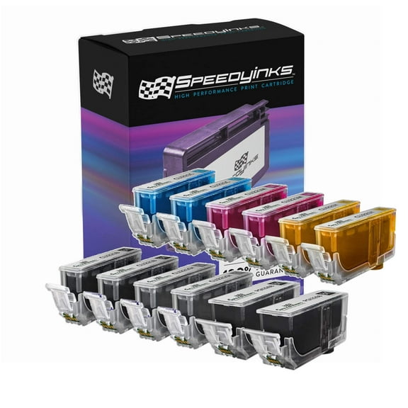Speedy Inks Compatible Ink Cartridge w/ Chip Replacement for Canon PGI220 and CL221 (2 Pigment Black, 2 Black, 2 Gray, 2 Cyan, 2 Magenta, 2 Yellow, 12-Pack)
