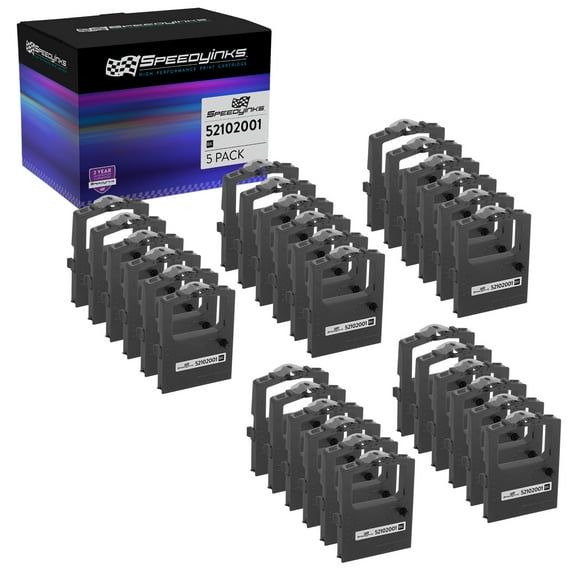 Speedy Inks Compatible Printer Ribbon Cartridge Replacements for Okidata 52102001 (Black, 5x 6-Pack for 30 Ribbons Total)