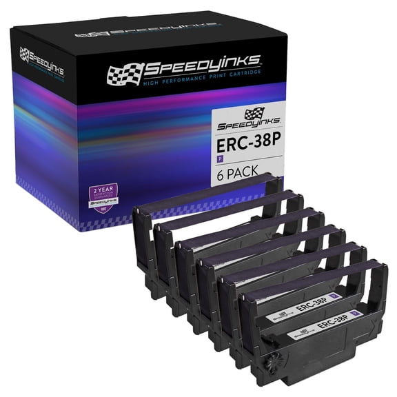 Speedy Inks Compatible Ribbon Cartridge Replacement for Epson ERC-38P (Purple)