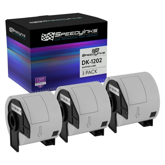 Speedy Inks Compatible Shipping Label Replacement for Brother DK-1202|2.4 in x 3.9 in 62 mm x 100 mm (White, 3-Pack)