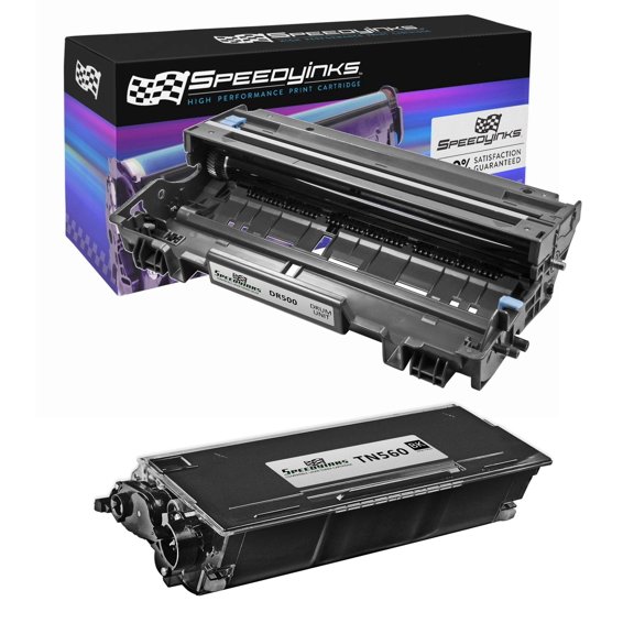 Speedy Inks Compatible Toner Cartridge & Drum Unit Replacement for Brother TN560 & DR500 (1 Black, 1 Drum, 2-Pack)