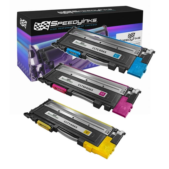 Speedy Inks Compatible Toner Cartridge Replacement for Samsung CLT-406S Series (1 Cyan, 1 Magenta, 1 Yellow, 3-Pack)