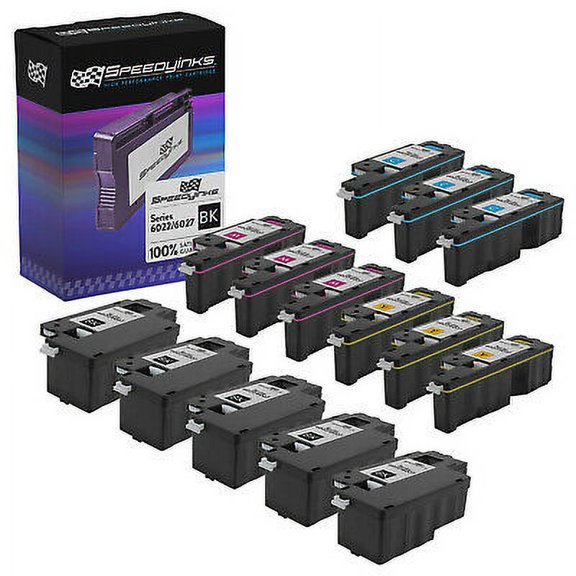 Speedy Inks Compatible Toner Cartridge Replacement for Xerox Phaser 6022 & WorkCentre 6027 (5 Black 3 Cyan, 3 Magenta, 3 Yellow, 14-Pack)