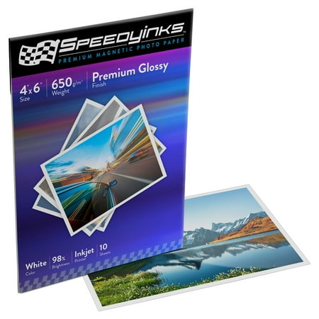 Speedy Inks Glossy Inkjet Magnetic Photo Paper 4x6 10 Sheets (1-Pack)