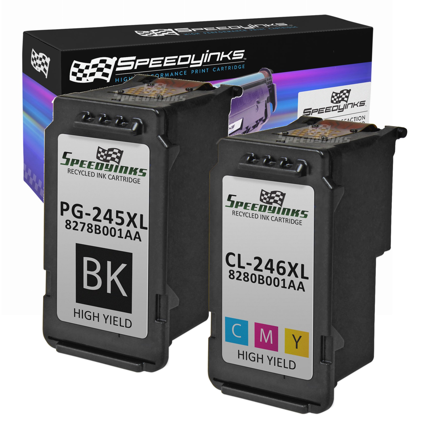 Speedy Inks - Remanufactured Canon PG-245XL / CL-246XL Set of 2 (1 Black 1 Color for use in Canon PIXMA TR4500 / TR4522 / PIXMA MG2420, Canon PIXMA MG2520, Canon Pixma iP2820, Canon Pixma MG2924 - image 1 of 4