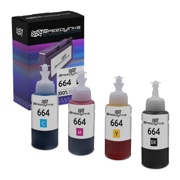 Speedy Inks Reman Ink Set Replacement for Epson 644 (1 Black, 1 Cyan, 1 Magenta, 1 Yellow, 4-Pack) Compatible with Printers Epson Expression ET-2500